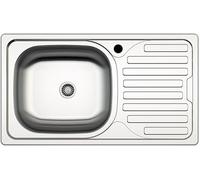MABEL Lavello Cucina 1 Vasca con Gocciolatoio Lavandino Cucina Lavello Incasso Acciaio Inox 201 con Finitura Spazzolata Facile da Pulire Lavabo Cucina Profondità Vasca 15 cm - L 76 cm x P 43,5 cm