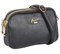 Mabel London Borsa da donna trapuntata a tracolla piccola con cinturino lungo in metallo decorato a catena - nappe e alla moda - Mia, Design 5 - Nero