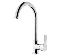 Mabel Miscelatore a Canna Alta Orientabile Rubinetto per Lavello da Cucina, Leva Singola Girevole a 360°, Ottone 58-60 Cromato