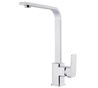 Mabel Miscelatore a Canna Alta Piatta Rettangolare Orientabile Rubinetto per Lavello da Cucina, Leva Singola Girevole a 360°, Ottone 58-60 Cromato, Design Moderno, Trendy