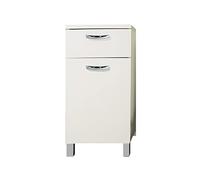 MABEL Mobile Cucina Bianco 1 Cassetto e 1 Anta Mobiletto Bagno Salvaspazio in Legno Nobilitato Finitura Antigraffio Mobile Soggiorno Moderno Facile da Montare - Mobile Ufficio L 40cm x P 50cm x H 85cm