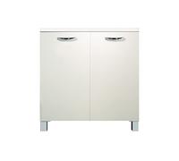 MABEL Mobile Cucina Bianco 2 Ante 1 Ripiano Mobiletto Bagno Salvaspazio in Legno Nobilitato Finitura Antigraffio Mobile Soggiorno Moderno Facile da Montare - Mobile Ufficio L 80cm x P 50cm x H 83,5cm