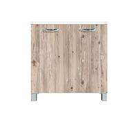 MABEL Mobile Cucina Node 2 Ante 1 Ripiano Mobiletto Bagno Salvaspazio in Legno Nobilitato Mobile Soggiorno Moderno Finitura Legno Facile da Montare - Mobile Ufficio L 80cm x P 50cm x H 83,5cm