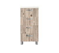 MABEL Mobile Cucina Node 4 Cassetti Mobiletto Bagno Salvaspazio in Legno Nobilitato Mobile Soggiorno Moderno Finitura Legno Facile da Montare - Mobile Ufficio L 40cm x P 50cm x H 83,5cm