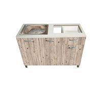 MABEL Mobile Cucina Node Finitura Legno con 3 Ante e 1 Cassetto con Foro per Piano Cottura 2 Fuochi e Lavello Cucina Mobile da Cucina in Legno Nobilitato Facile da Montare - L 120 x P 50 x H 83,5 cm