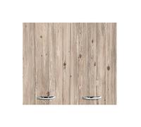 MABEL Scolapiatti Pensile Node 2 Ante Mobile Cucina - Finitura Legno, Facile da Montare, Griglia, Portabicchieri, Vaschetta Raccogligocce - L 80 x P 35 x H 70,5 cm