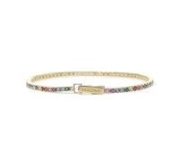 Mabina Gioielli - Bracciale Donna - Bracciale tennis dorato con zirconi multicolor - 533556-S