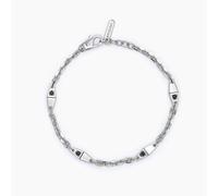 Mabina Gioielli - Bracciale Uomo - Bracciale con catena rolò e inserti neri - 533706