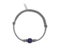 Mabina Gioielli - Bracciale Uomo - Bracciale con cordino grigio e pietra lapis - 533723