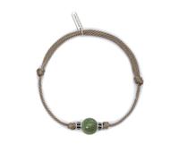 Mabina Gioielli - Bracciale Uomo - Bracciale con cordino sabbia e giada verde - 533750