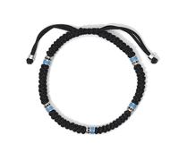 Mabina Gioielli - Bracciale Uomo - Bracciale in argento con cordino e inserti in smalto azzurro - 533731