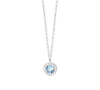 Mabina Gioielli - Collana Donna - Girocollo in argento con ciondolo in topazio azzurro e diamanti lab-grown - 553943