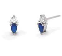 MABINA GIOIELLI - Orecchini Donna - Orecchini a lobo con zaffiri sintetici taglio goccia e zircone - 563547