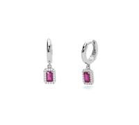 MABINA GIOIELLI - Orecchini Donna - Orecchini in argento a cerchio con rubini sintetici - 563648
