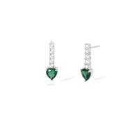 MABINA GIOIELLI - Orecchini Donna - Orecchini in argento con zirconi e smeraldi - 563803
