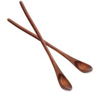 Mabor 2 cucchiaini lunghi in legno per caffè e tè, miele e marmellata, cucchiai da mescolare per caffè, tè, marmellata, dessert, miele