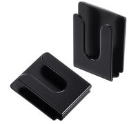 Mabor 2 ganci per microfono radio con retro adesivo, supporto per microfono CB, in metallo nero, supporto universale per microfono per auto, casa, ufficio, 36 x 30 x 9 mm