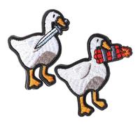 Mabor 2 toppe tattiche divertenti a forma di anatra, con gancio e anello, per vestiti, toppe militari con esplosivo e coltello, per zaini, cappelli, giacche, jeans, borse, gilet per cani
