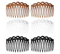 Mabor 6 pettini laterali per capelli francesi per donne, accessori per capelli attorcigliati, pettine decorativo, 3 colori, per acconciature multiple ragazze donne