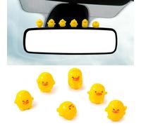 Mabor 6 pezzi Mini anatre decorazione per interni auto carino mini figura decorazione specchio retrovisore decorazione per piccola anatra accessori auto decorazione con adesivi a pois
