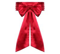 Mabor Cintura rossa a fascia in raso da donna, cintura in raso per abito da sposa, cintura in vita liscia per feste occasioni speciali, cintura a nastro larga 9,5 cm, Rosso, 250 x 9.5 cm