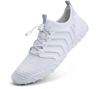 Mabove Scarpe da acqua da donna, ad asciugatura rapida, per sport a piedi nudi, per piscina, spiaggia, snorkeling, immersioni, lago, B Bianco V011, 37 EU