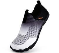 Mabove Scarpe da spiaggia da donna a piedi nudi, scarpe da nuoto, scarpe da acqua, scarpe da surf, per sport acquatici, attività all'aperto, Nero Bianco 195, 46 EU