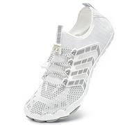Mabove Uomo Scarpe da Mare Unisex Scarpette da Bagno Spiaggia per Immersione Nuotare Sport Acquatico(B 3015 Bianco Grigio,38 EU)