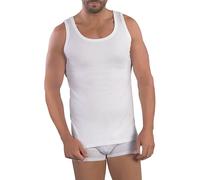 MABRAT Canottiera da uomo con spalle larghe e girocollo, 100% caldo cotone interlock, bianco, L