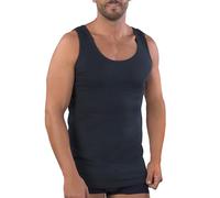 MABRAT Canottiera da uomo con spalle larghe e girocollo, 100% caldo cotone interlock, blu navy, XL