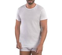 MABRAT T-shirt girocollo da uomo a maniche corte in 100% puro cotone jersey, bianco, M