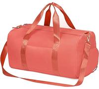 MABROUC Borsone da donna, borsone sportivo per palestra con tasca bagnata e scomparto per scarpe, borsa da viaggio per il weekend durante la notte, Orange1., medium