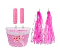 Mabta Bambini Biciclette Basket Manubrio Streamers Set Cestino Bici Decorazione Anteriore Bike Manubrio Grip Accessori Ciclismo