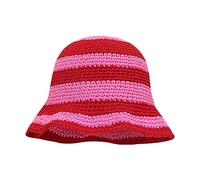 Mabta Cappello alla pescatora con motivo a righe all'uncinetto per ragazze carine da pescatore di colore abbinato a donne adolescenti casual cappello solare