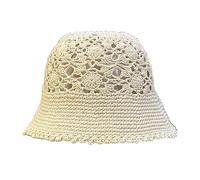 Mabta Cappello da pescatore a tesa larga all'uncinetto cappello da pescatore floreale all'uncinetto per adulti adolescenti cappello da pendolarismo a prova di sole