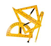 Mabta Set di 4 righelli geometrici per aula lavagna bianca geometria con bussola triangoli righelli per insegnanti di scuola set sonda in acciaio inossidabile