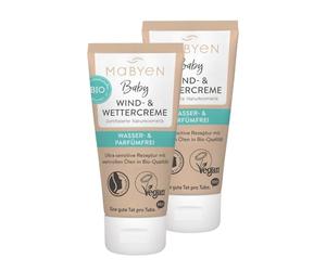 MABYEN Crema per vento e agenti atmosferici, 2 x 25 ml, certificato Öko-Tex molto buono, crema per il corpo e il viso, cosmetici naturali certificati, naturale, naturale, vegano, senza profumi, senza