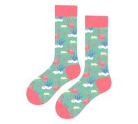 MAC BEEN Diseños Animales Calzini Alti Divertenti Fenicottero, Taglia Unica 37-44, Disegni Animali II, Unisex-Adulto