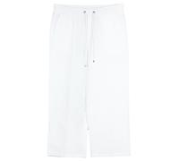 MAC Culotte Casual Pantaloni Capri Donna In Lino Elastico Bianco