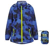 Mac in a Sac Mini Origin II - Packable Waterproof Jacket, Giacca impermeabile Unisex - Bambini, Blue Camo, 5-7 Years