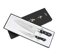 MAC Knife Professional Series 2-Piece Starter Knife Set PRO-20, MTH-80 Pro Series 8" Chef's Knife w/Dimples and PKF-50 Pro Series 5" Paring Knife, Handcrafted in Seki, Japan