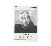 Mac Miller Circles - Poster in tela con album musicale retrò, decorazione per camera da letto, ufficio, camera da letto, regalo, senza cornice, 20 x 30 cm