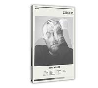 Mac Miller Circles - Poster in tela con album musicale retrò, decorazione per camera da letto, ufficio, camera da letto, regalo, 30 x 45 cm
