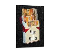 MAC MILLER - Poster artistico da parete su tela, motivo: musica e film, decorazione per soggiorno e camera da letto, 60 x 90 cm, con cornice