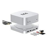 Mac Mini M4 Dock, 9 in 1 Full Aluminum Mac Mini M4 Hub with M.2 NVMe SSD Enclosure, 4K60Hz HDMI, 10Gbps USB-A*2 and SD/TF 4.0 Card Reader ｜Mac Mini 2024 Accessories