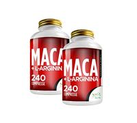 Maca + L-Arginina 240 Compresse Confezione Doppia - 1 Compressa al giorno - Estratto di radice di Maca Peruviana per Tono e Vigore Fisico - Maca Root Forte più Arginina