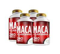 Maca + L-Arginina 240 Compresse Confezione Quadrupla - 1 Compressa al giorno - Estratto di radice di Maca Peruviana per Tono e Vigore Fisico - Maca Root Forte più Arginina