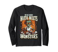 Macabre Math Meets Monsters Halloween Science Teacher Maglia a Manica
