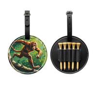 Macachi sull'albero nero borsa di stoccaggio del tee di golf, borsa multifunzionale di stoccaggio del tee di golf per gli uomini, materiale durevole dell'unità di elaborazione