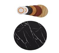 MACAGGTNTU 45cm-100cm Legno Massello Vassoio di Servizio, Lazy Susan Piatto Girevole Tavolo da Pranzo Vassoio Rotante Rotondo Centrotavola per Tavolo Piano(Black Marble,45cm/18in)